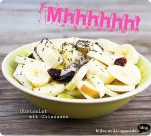 Obstsalat mit Chiasamen, Apfel und Banane