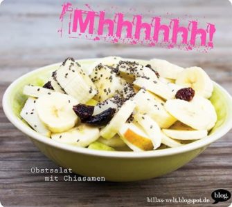 Obstsalat mit Chiasamen, Apfel und Banane