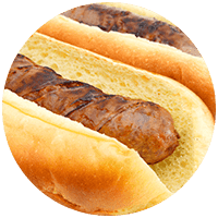 Bratwurst im Brötchen