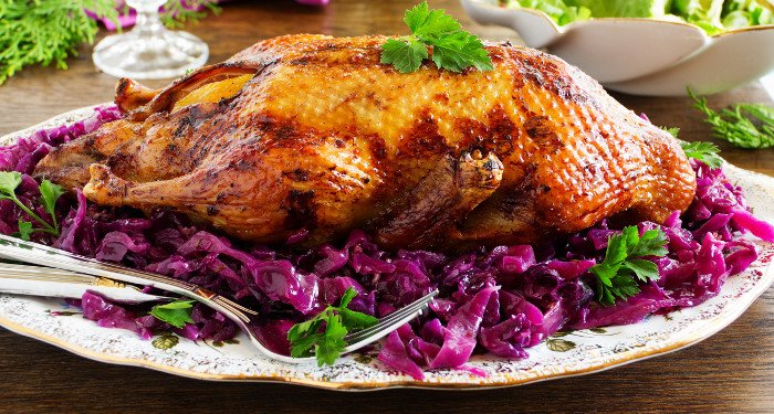 Weihnachtsgans mit Rotkohl