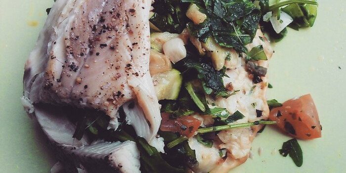 Stremellachs auf Blumenkohlbett