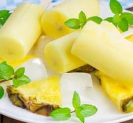 Ananas Eis am Stiel