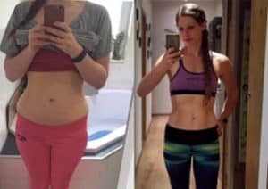 Voher-Nachher-Vergleichsbild von GYMONDO Mitglied Birgit.