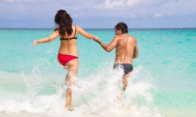 Flirt am Strand Meer