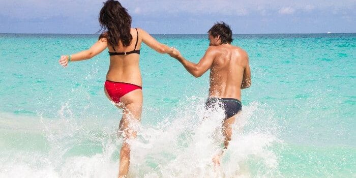 Flirt am Strand Meer