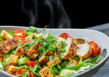 Rezept für Grünen Salat mit Hähnchenstreifen