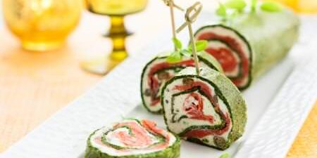 Lachs Spinat Röllchen