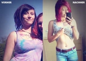 Vorher Nachher Bild von GYMONDO Mitglied Melina