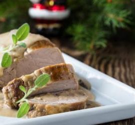 Putenbraten mit Champignonsauce