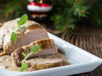 Putenbraten mit Champignonsauce