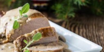 Putenbraten mit Champignonsauce