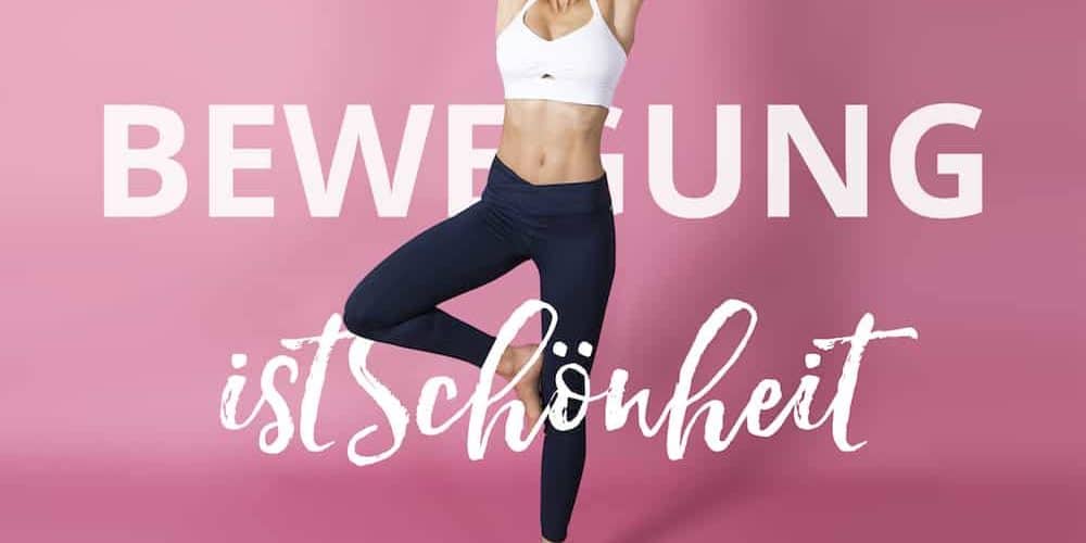 Bewegung ist Schönheit - sportliche Frau vor pinkem Hintergrund