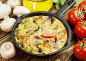 eierkuchenmit Pilz ud Tomate