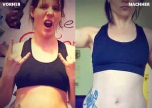 Vorher Nachher Bild von GYMONDO Mitglied Melanie