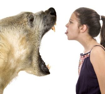 Junge Frau steht mutig brüllendem Eisbär gegenüber!