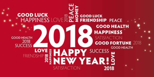 Übersichts Grafik mit guten Vorsätzen für 2018